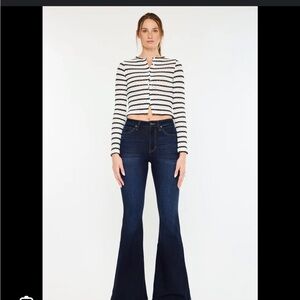Kancan High rise flare Dark Blue Women Jeans Sz 27